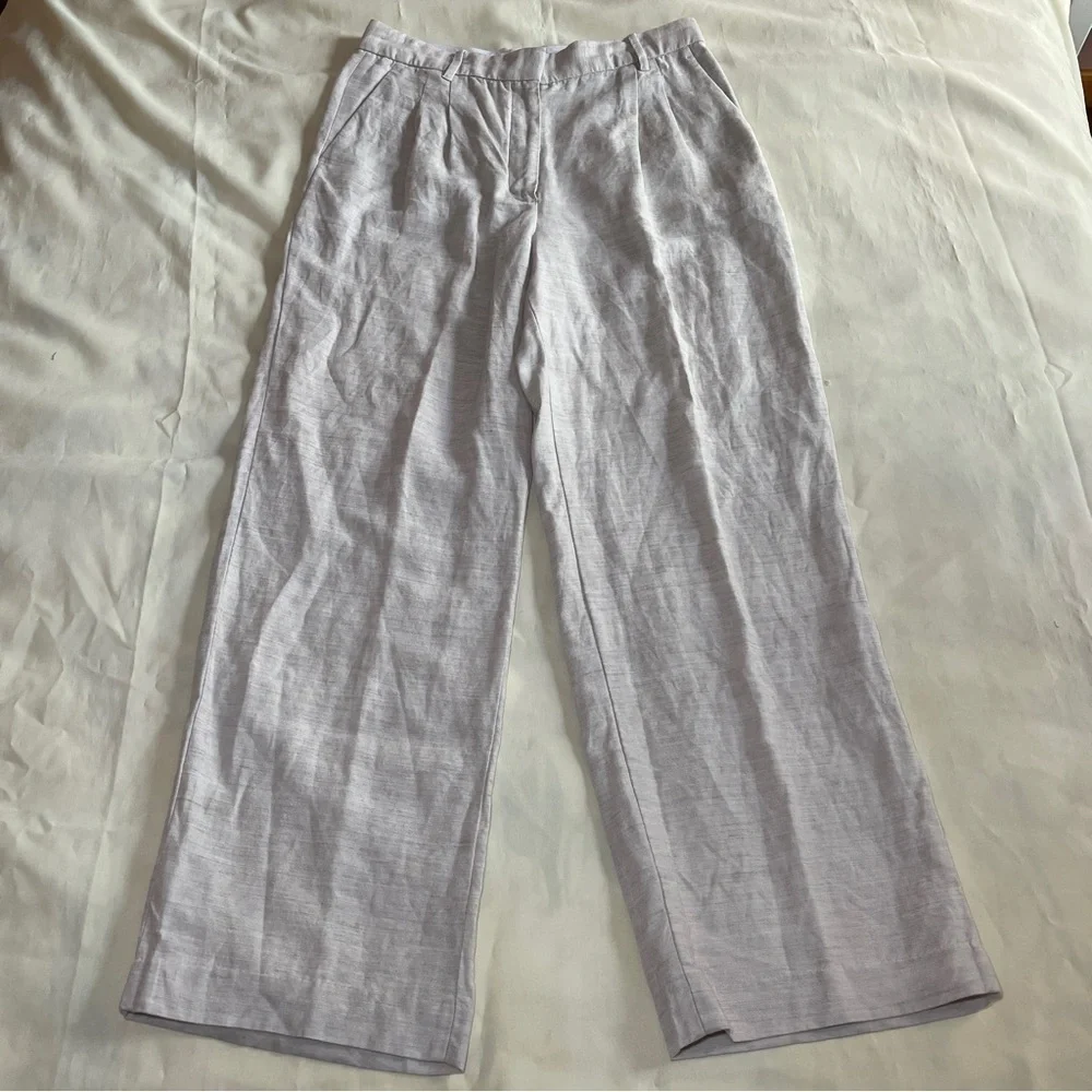 Aritzia- The Effortless Pant CruiseLinen Natural Ecru Size 12 Wide Leg Summer